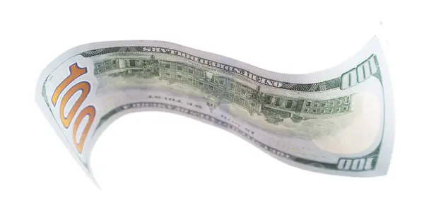 One Hundred Dollar Bill Falling Floating Empty Background — Stock Photo, Image