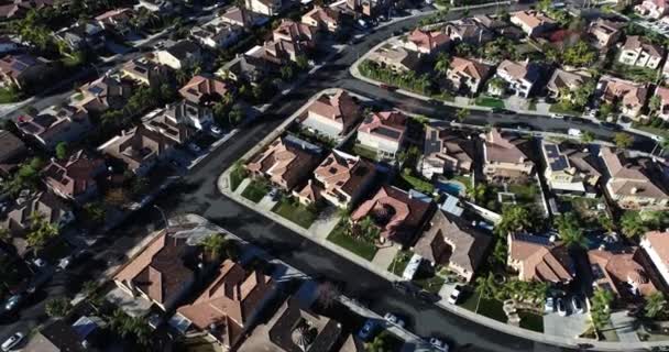 Aerial View Housing Development Neighborhood Morning Light — Stock Video