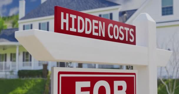 Dolly Zoom Ocultos Costes Venta Real Estate Sign New Home — Vídeo de stock