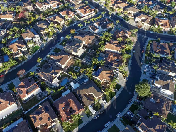 Letecký Pohled Obydlené Sousedství Domů — Stock fotografie