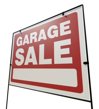 Satılık Garaj Alanı tabelası Beyaz Arkaplanda İzole Edildi.