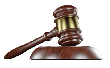 Tahta Gavel izole edildi. Şeffaf PNG.