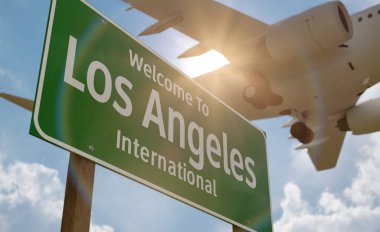 Los Angeles Uluslararası Havalimanı Yeşil Yol Tabelasına hoş geldiniz..