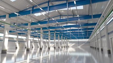 4k Dolly Boş Bir Depo İçinde Sol Hareket.