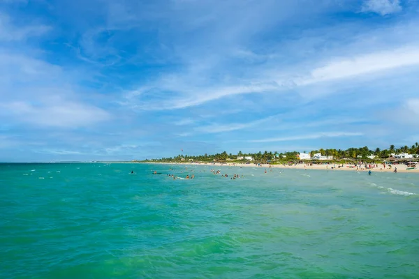 Beautiful Idyllic Beach Sisal Yucatan Mexico 스톡 사진