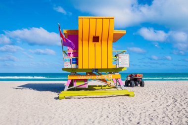 Iconic lifeguard tower on Miami Beach, a symbol of the city