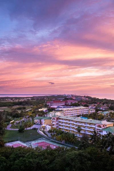Вигляд Повітря Мальовничий Пляж Варадеро Кубі Після Заходу Сонця — стокове фото