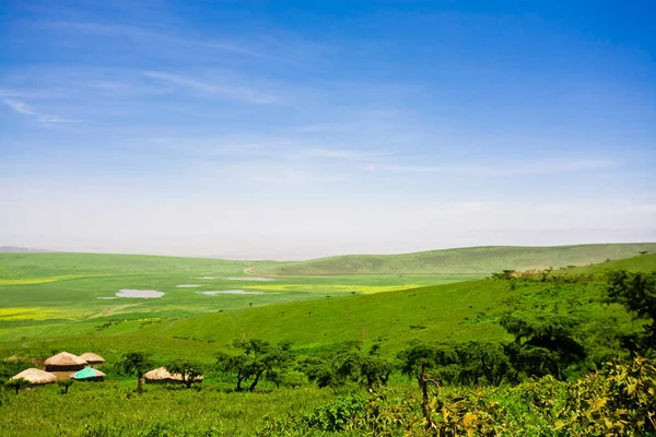 Afrikansk Landskap Ved Ngorongoro Krateret Tanzania – stockfoto