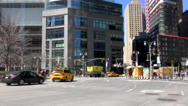 Tráfego Columbus Circle Manhattan Nova York Eua Março 2023 — Vídeo de Stock