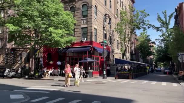 Уличная Сцена West Village Манхэттене Нью Йорк Сша Марта 2023 — стоковое видео