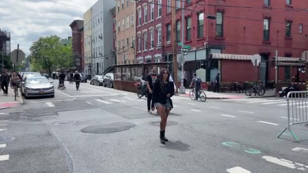 Williamsburg Brooklyn Állam Berry Utcára Néző — Stock videók
