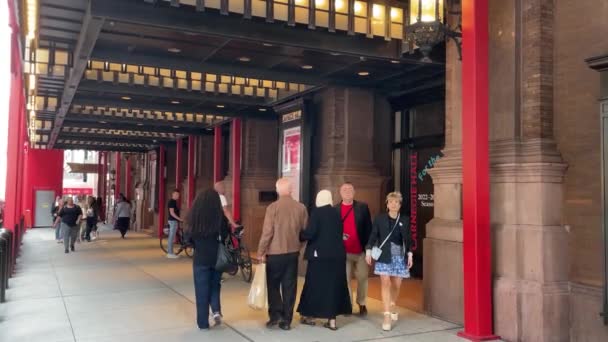 Carnegie Hall Vista Entrada — Vídeo de Stock