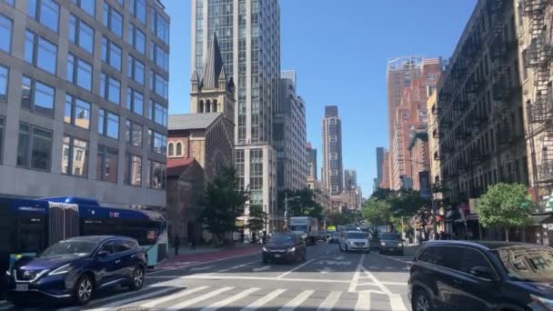 Upper East Side 67Th Street 1St Ave Corner — Vídeos de Stock