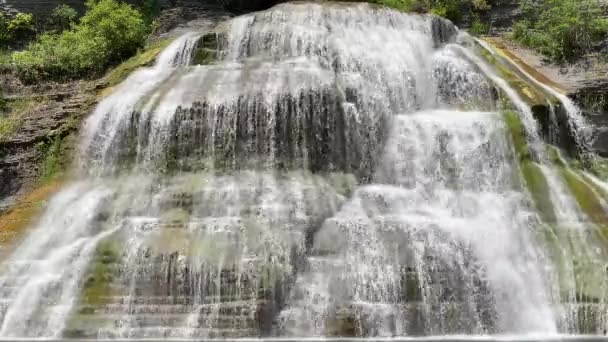 Водоспад Люцифер Енфілд Крік Нижній Водоспад Ітака Нью Йорк — стокове відео