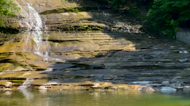 Buttermilk Falls State Park Ithaca Nueva York — Vídeo de stock
