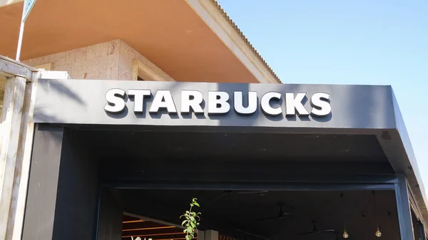 Palma Mallorca Spanya Eylül 2017 Starbucks Kahve Logosu Starbucks Seattle — Stok fotoğraf