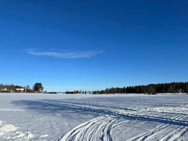瑞典北部冬季景观冬季景观 — 图库照片