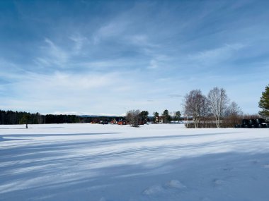 Kuzey İsveç'in kış manzarası