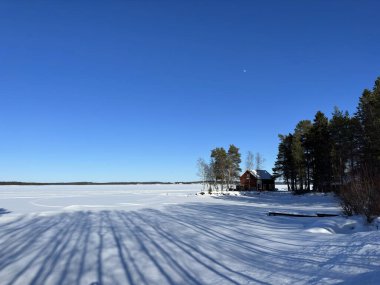 Kuzey İsveç'in kış manzarası