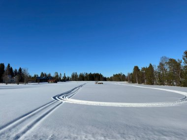 Kuzey İsveç'in kış manzarası