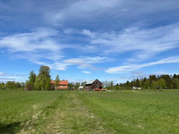 Beau Paysage Village Dans Nord Suède — Photo