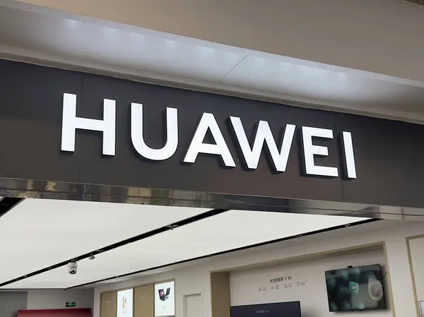 Наннін Китай Жовтня 2023 Логотип Магазину Huawei Huawei Китайська Транснаціональна — стокове фото