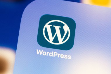 Ostersund, İsveç - 21 Kasım 2020: WordPress uygulama simgesi. WordPress bir web içerik yönetim sistemidir..