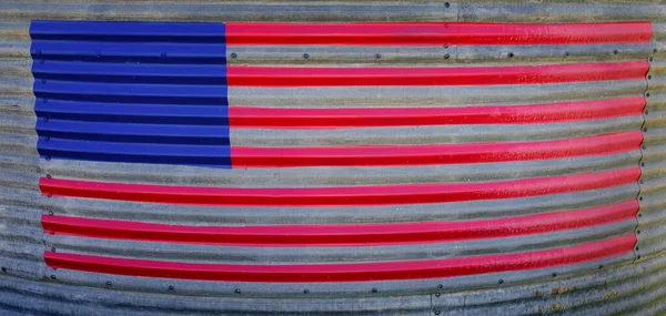 American flag painted on grain silo Americana