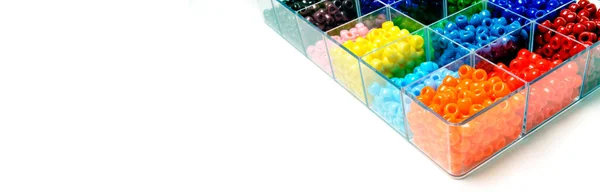 Colorful Beads Bins Creating Projects Art — Stock Photo, Image