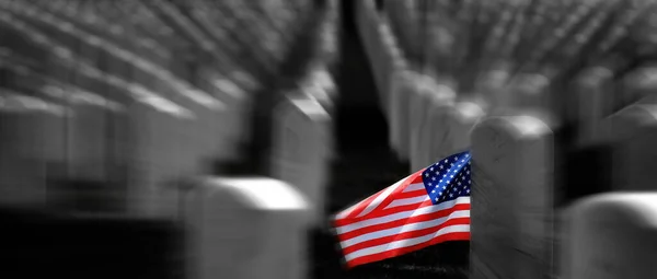 Soldatenfriedhof Den Vereinigten Staaten Mit Grabsteinen Für Soldaten Aus Weißem — Stockfoto