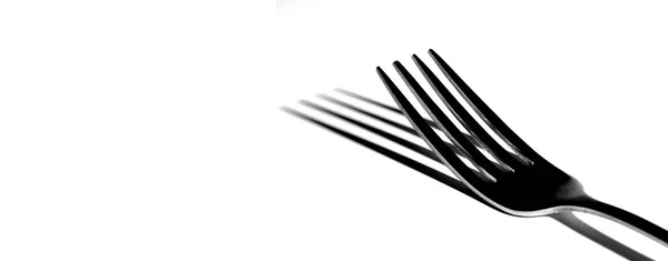 Single Fork Isolated White Background Shadow Representing Elegant Dining Fancy — Stock Photo, Image