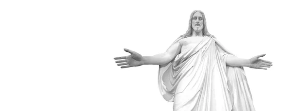 具有白人背景的耶稣塑像 — 图库照片