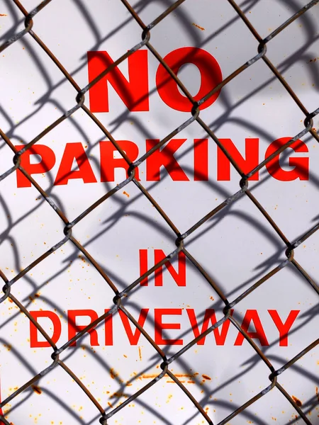 Δεν Υπάρχει Χώρος Στάθμευσης Στο Δρόμο Πινακίδα Αλυσίδα Link Chainlink — Φωτογραφία Αρχείου