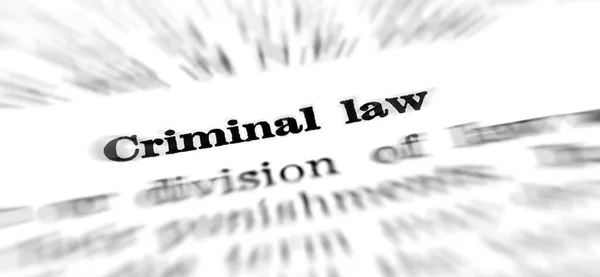 Definition Criminal Law Dictionary Written Out — Stock Photo, Image