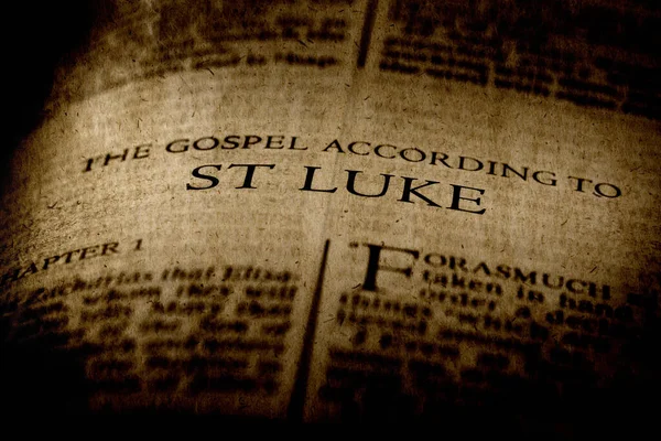 Bibli Novozákonní Křesťanské Učení Evangelia Luke Saint — Stock fotografie
