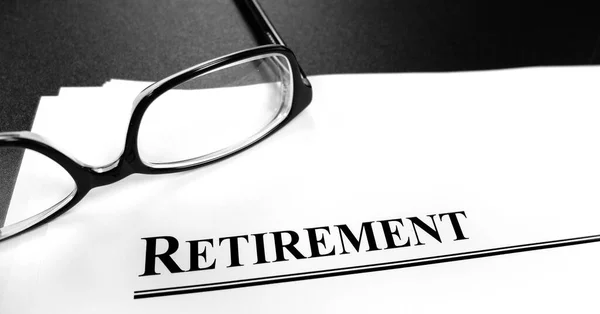 Retirement Planning Documents Desk Glasses Plan Retire — Stock Photo, Image