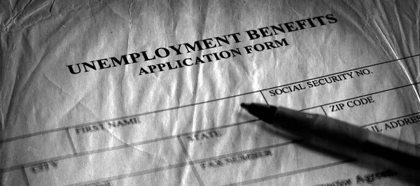 Written Unemployment Benefits Application Form — Stock Photo, Image