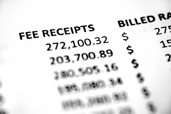 Numbers Printed Paper Report Business Bills Fees — Stock Photo, Image