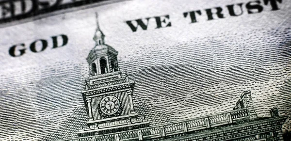 American Money God Trust Dollar Bill Closeup American Cash — Stock Photo, Image