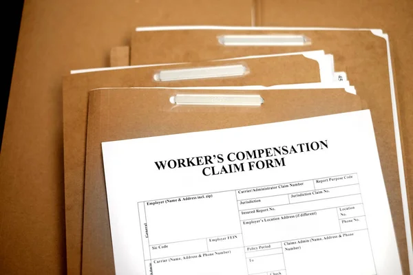 Workers Compensation Claim Form Files Complaint Work Injury — Fotografia de Stock