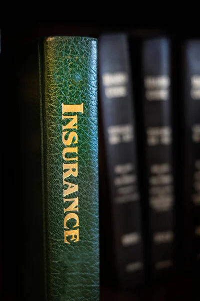 Libro Legge Sull Assicurazione Istruzione Apprendimento Legali — Foto Stock