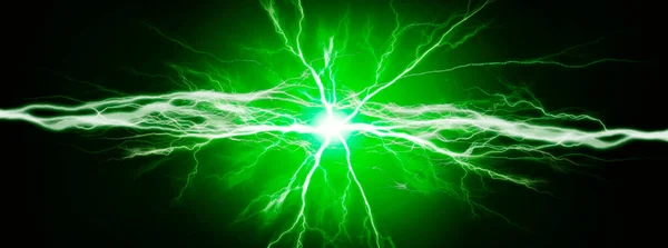 Energia Pura Elettricità Con Potenti Bulloni Verdi Sfondo Potenza — Foto Stock