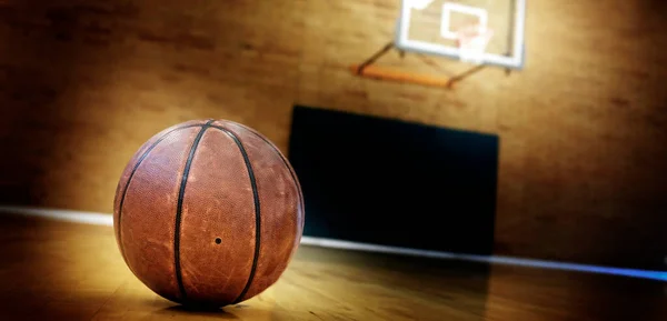 Balle Sur Terrain Basket Pour Compétition Les Sports — Photo