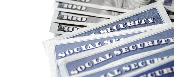 Sociale Zekerheid Kaarten Voor Identificatie Pensionering Usa — Stockfoto
