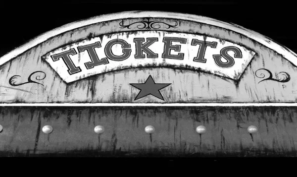 Старая Билетная Кабинка Карнавале Цирке Продающая Билеты Аттракционы Развлечения — стоковое фото