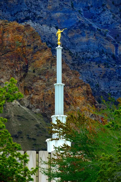 Mormon Latterday Saint Lds Temple Provo Utah Mountains Trees — Stock Photo, Image