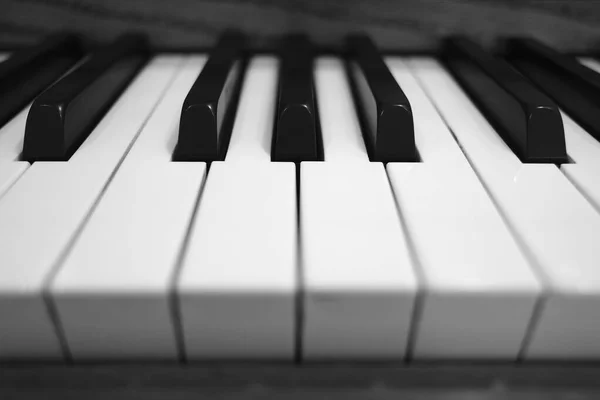 Anciennes Touches Piano Anciennes Texture Détails Blancs Noirs Pour Musique — Photo