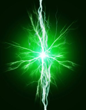 Şok edici enerjinin karanlık plazma cıvatalarında saf güç ve elektriğin patlaması