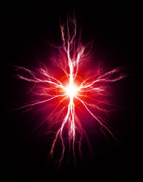 Explosion of pure power and electricity in the dark plasma bolts of shocking energy