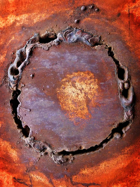 Weld Seam Old Plate Metal Texture Rust — Stock Photo, Image